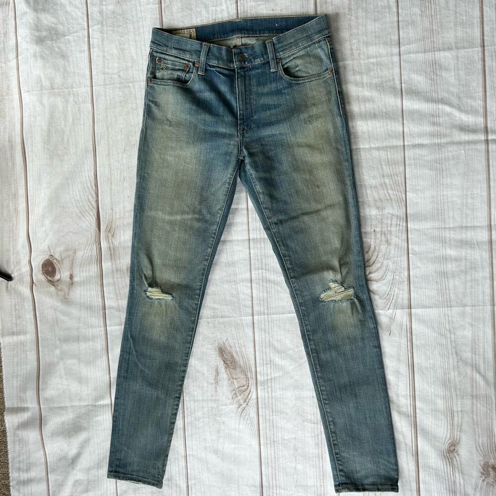 Ralph Lauren Polo distressed mid rise skinny denim jeans grunge bohemian punk 8 - Picture 2 of 11